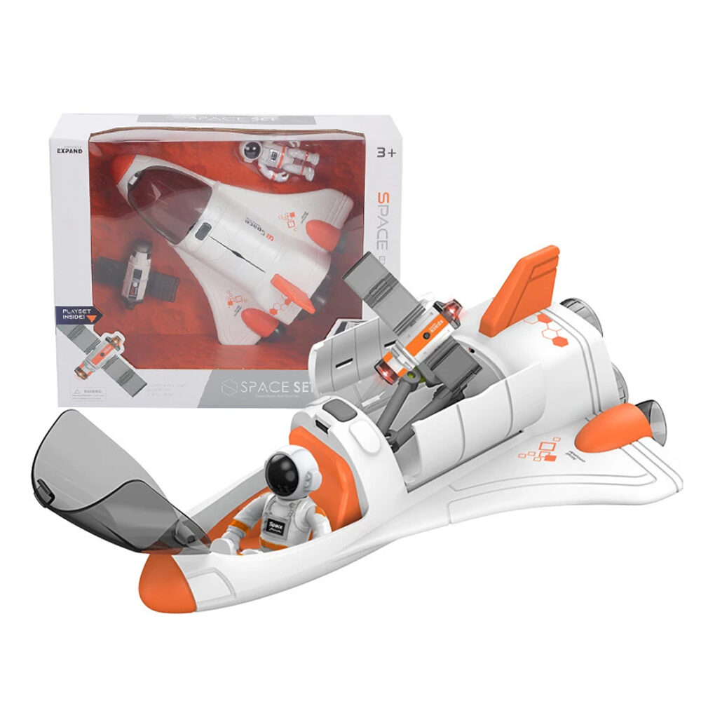 orange space rocket spray toy